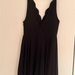 Kimchi Blue Black Scalloped Mini Dress